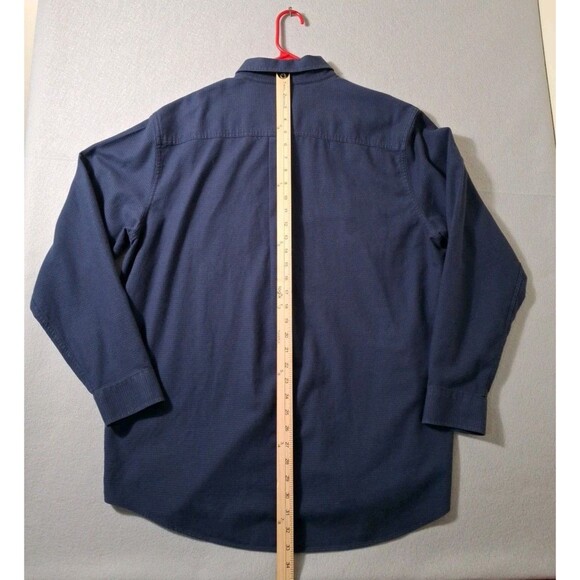 LL Bean Shirt Mens Large Blue Wicked Good Flannel Button Down Houndstooth - Picture 5 of 6